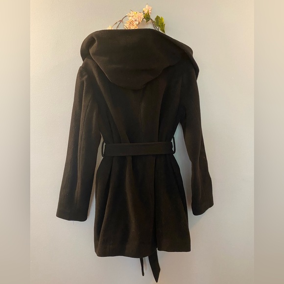 Wool coat | winter wool jacket | belted coat | black wool - Picture 3 of 7